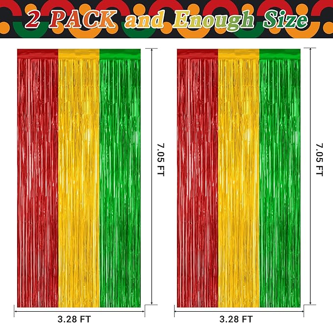 2 Pack Black History Month Decorations, 3.28 FT x 7.05 FT Backdrop Curtains - Image 2