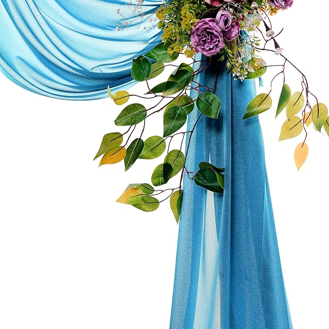 VDS Pack of 1 Panel Wedding Arch Draping Fabric Sheer Chiffon Fabric Drapery - Image 4