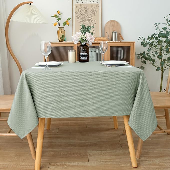Biscaynebay Square Tablecloth 70x70 Inch-Sage Card Fabric Table Cover-Small - Image 2