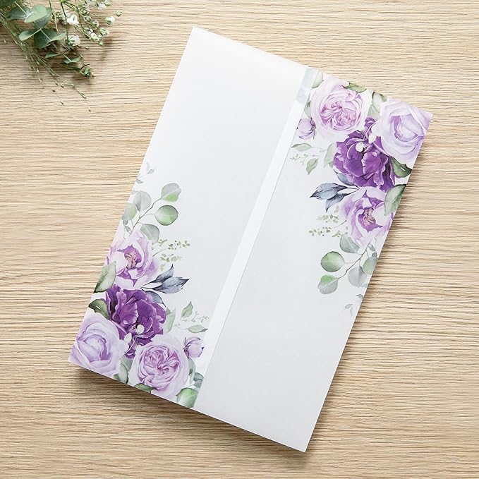 PONATIA 50 PCS Purple Vellum Jackets by ponatia