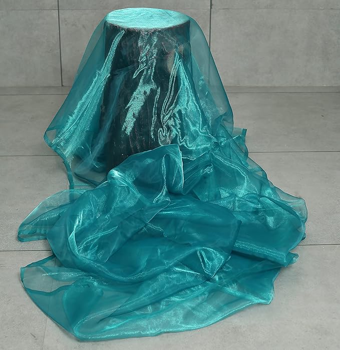 VDS Light Teal Organza Fabric, 25 Yards Continuous, 45” Wide, Wedding Party - Image 2