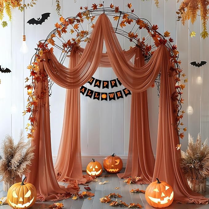 Terracotta Wedding Arch Draping Fabric 1 Panel 30'' x 20FT Terracotta Drapes - Image 8