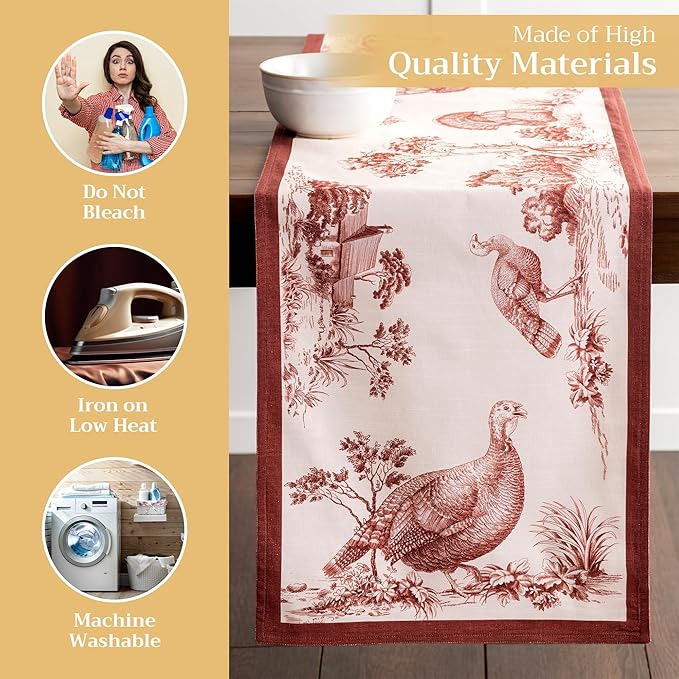 Maison d' Hermine Table Runner 100% Cotton Double Layer Table Runners 108 - Image 3