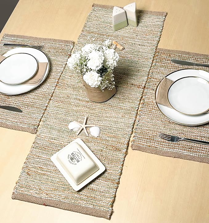 Chardin home Natural Jute Table Runner 13x48 Inch – Vintage Boho Rustic Table - Image 8