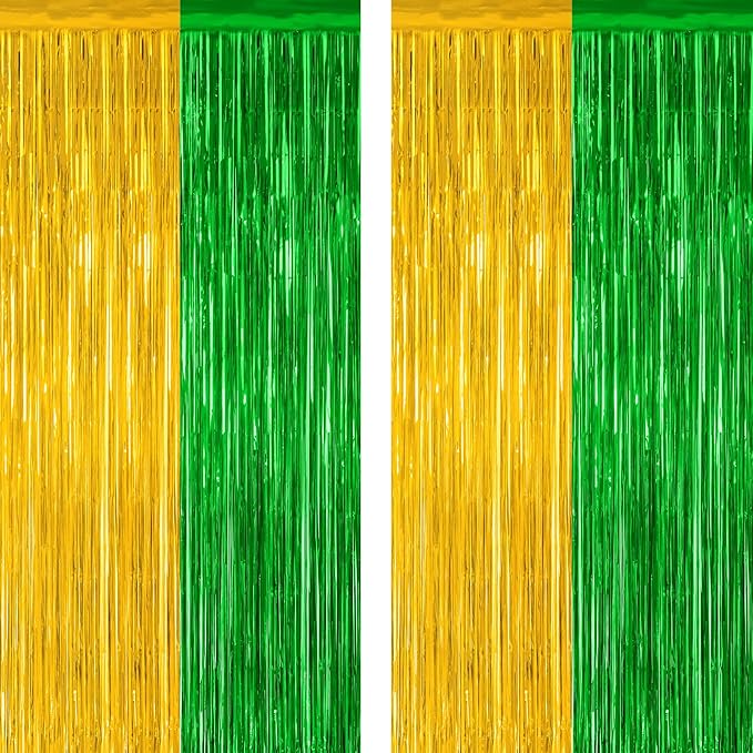 2 Pack Graduation Backdrop, Large Grad Decor 2025, Metallic Green and Gold Grad by ZATAYE