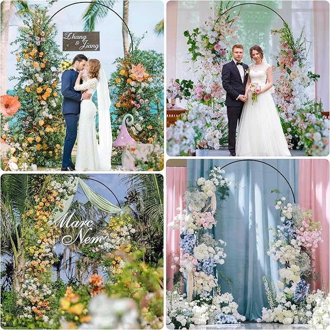 Wokceer Wedding Arch Backdrop Stand 8 FT Metal Backdrop Arch Stand - Image 6