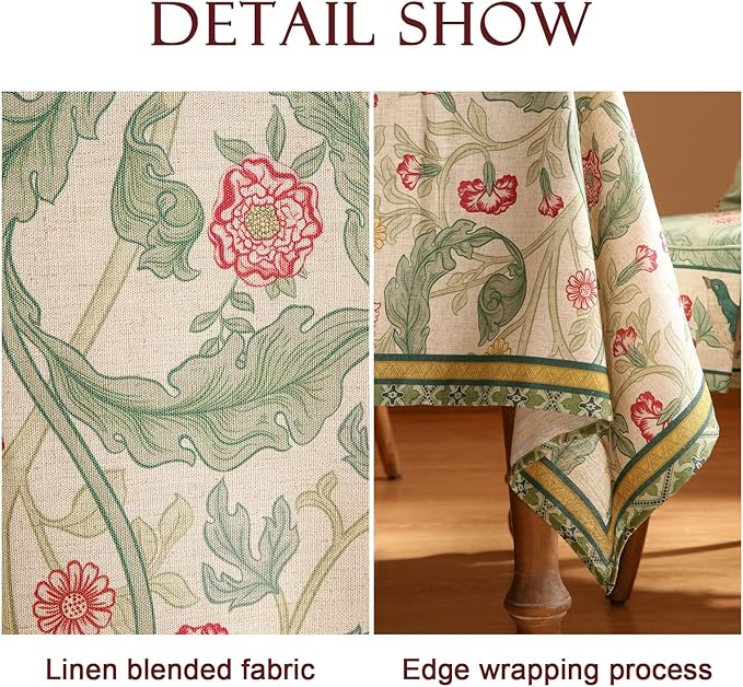 patdrea Designer Green Extra Long Table Cloth - Image 4