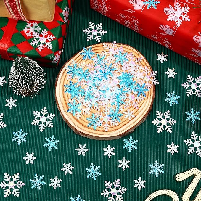 MARFOREVER Snowflake Confetti Decorations, Christmas Snowflake Glitter Confetti - Image 2