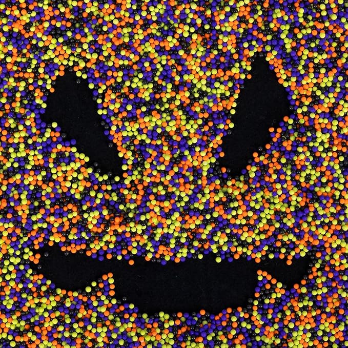Halloween Edible Pearl Sprinkles, Nonpareils Purple Black Green and Orange Mix by Sugarzy