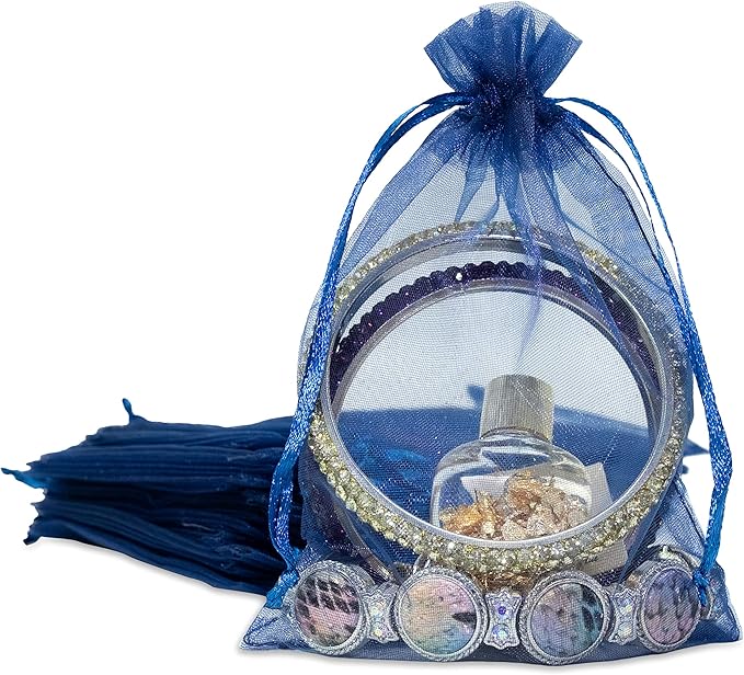 TheDisplayGuys 100-Pack 4x6 Navy Blue Sheer Organza Gift Bags by TheDisplayGuys