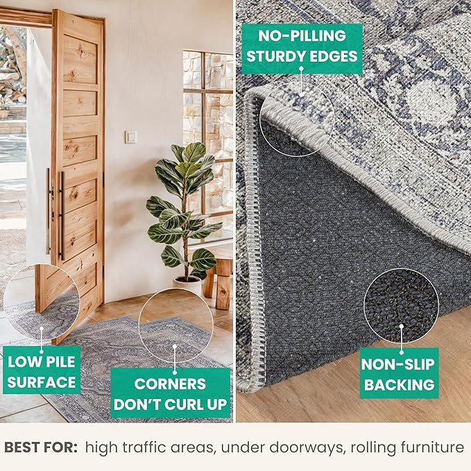 Bloom Rugs Washable Non-Slip 7 ft Runner - Image 4