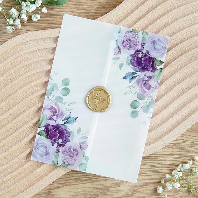 PONATIA 50 PCS Purple Vellum Jackets - Image 9