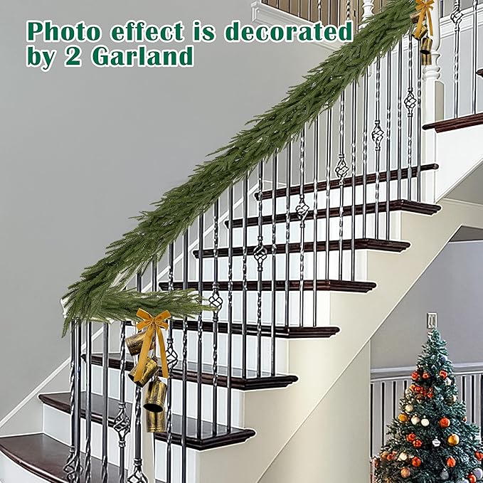2 Pcs 6FT Christmas Garlands Norfolk Pine Garland - Image 4