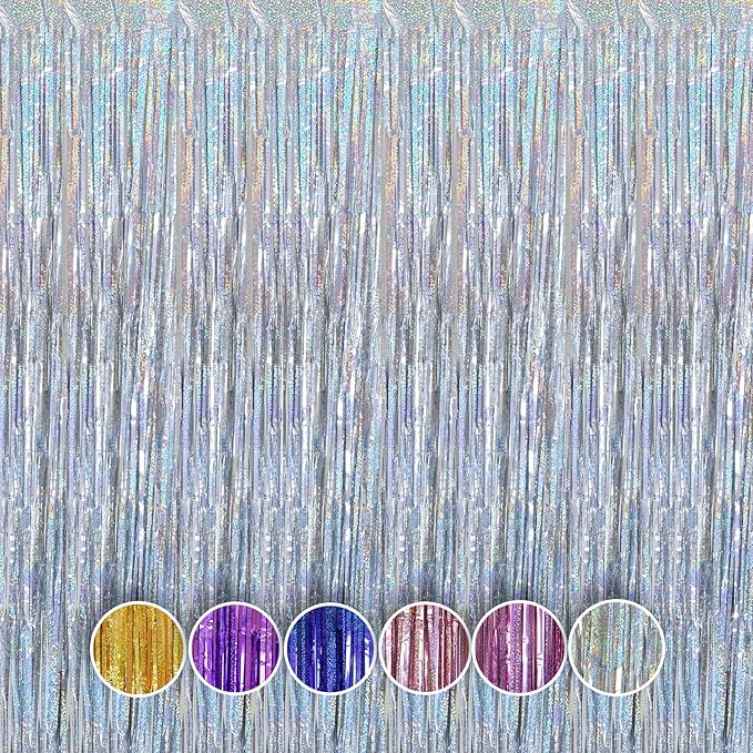QRabbit 4 Pack Foil Curtain Backdrop, Party Streamers by QRabbit