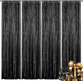 Black Sequin Backdrop Curtain 4 Pieces 2FTx8FT Glitter Photography Backdrop by Unknown