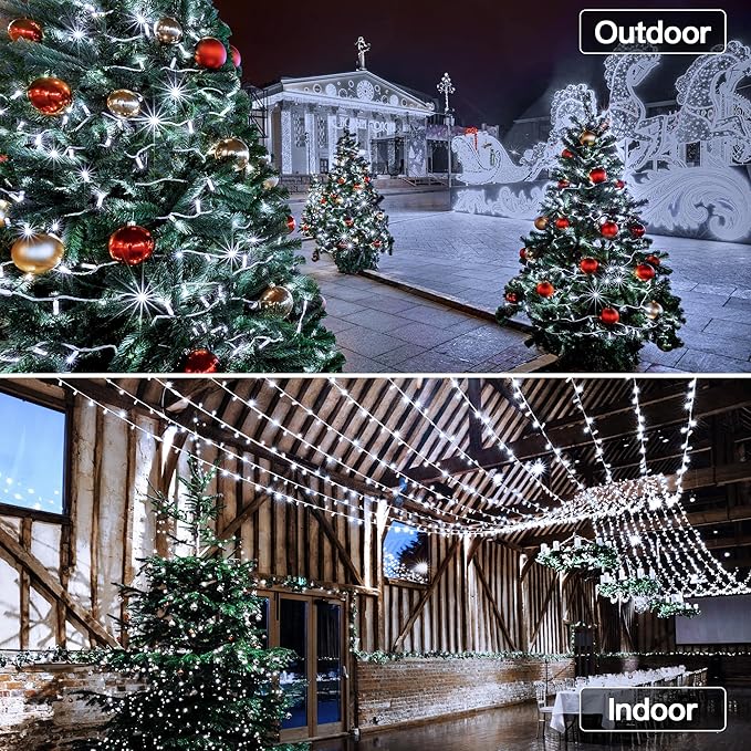 1000 LED 328 FT Christmas Light Outdoor, 8 Lighting Modes White String Lights - Image 2