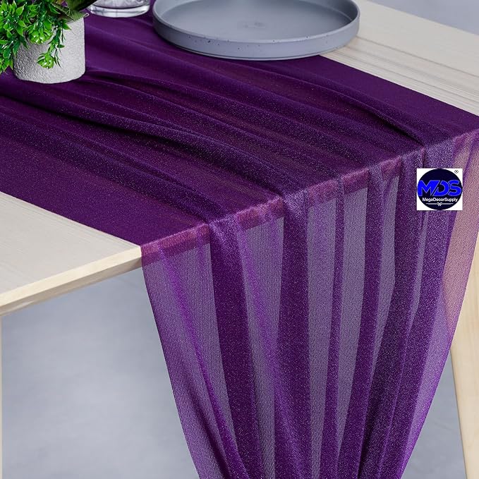 MDS 2 Pack 14ft Chiffon Table Runner 29 x 170 Inches Sheer Wedding Runner - Image 4