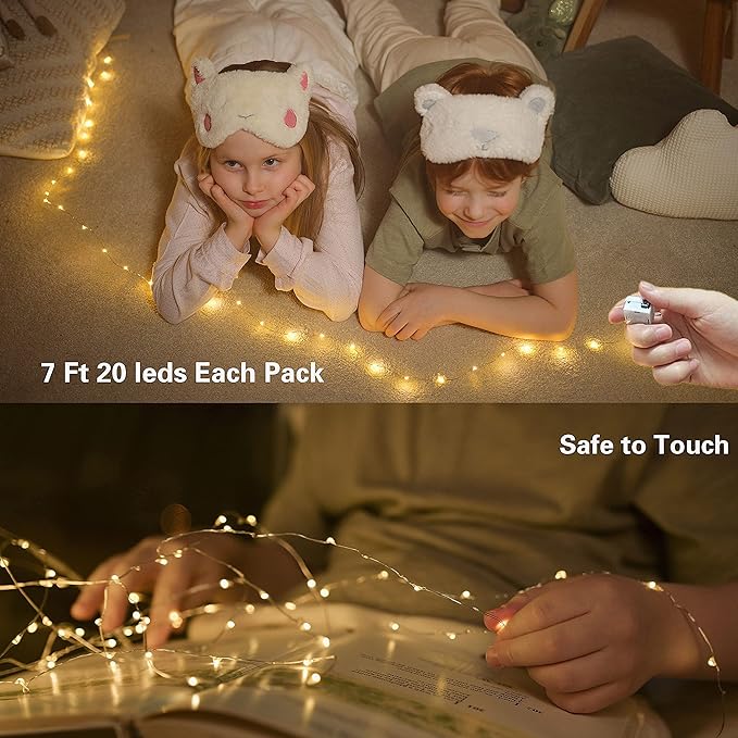 20 Pack Fairy Lights Battery Operated 60 Extra Batteries, 3 Modes 6.5ft 20 LED - Image 5