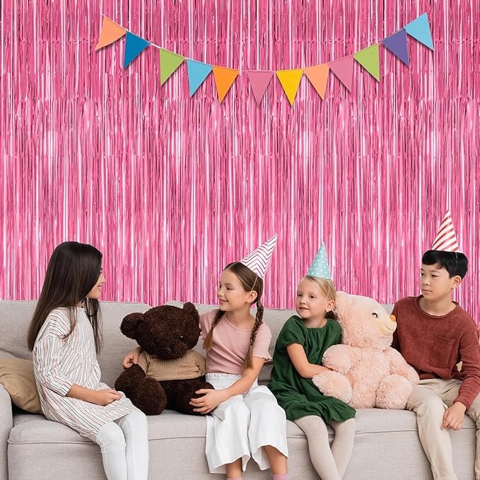 8 Pack Pink Backdrop, 3.28 FT x 7.05 FT Pink Birthday Decorations, Metallic - Image 6