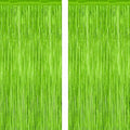2 Pack Backdrop Curtains, 3.28 Feet x 7.05 Feet Grass Green Fringe Curtains by ZATAYE