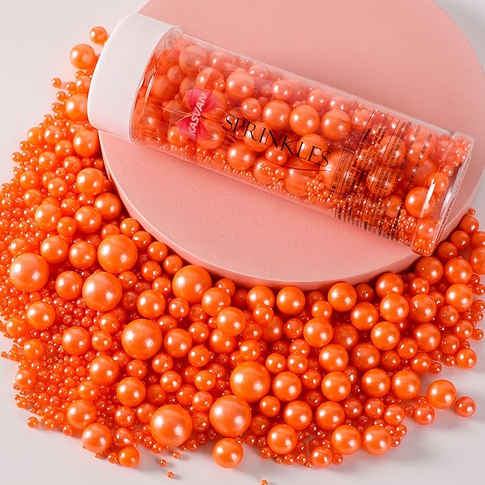 Kasvan Orange Pearl Sugar Sprinkles - Image 3