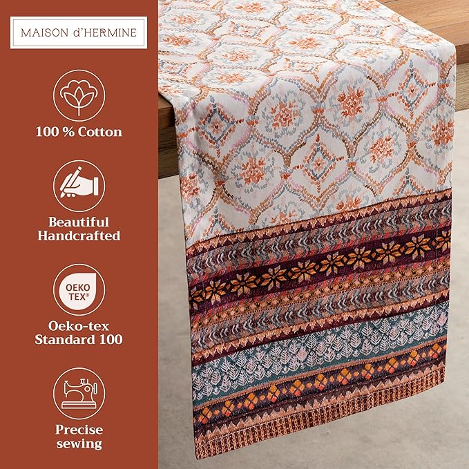 Maison d' Hermine Table Runner 100% Cotton Single Layer Table Runners 72 inches - Image 2