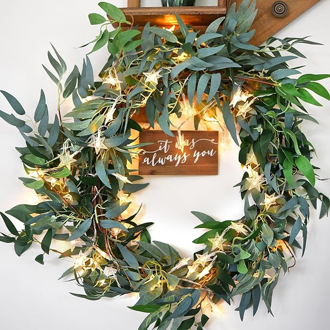 Enchanting Decor: Pair of Flexible Rustic Willow Garlands Adorned - Image 8
