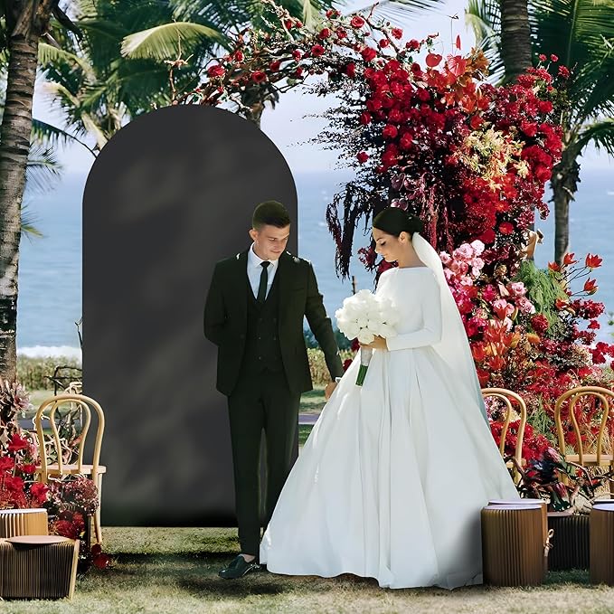 Arch Backdrop Stand Cover 6Ft Black Thick Spandex Fabric Arch Backdrop Cover - Image 2