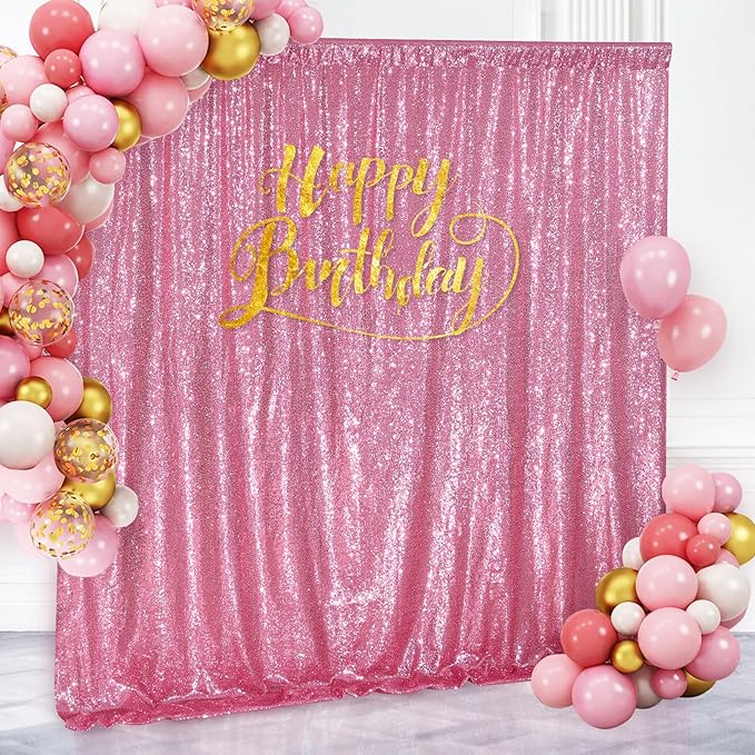 Sequin Backdrop 8ft x 8ft Blush Pink Glitter Backdrop Curtains Glitter - Image 5