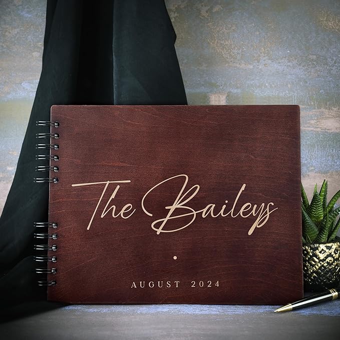Personalized Wood Wedding Guest Book - Image 5