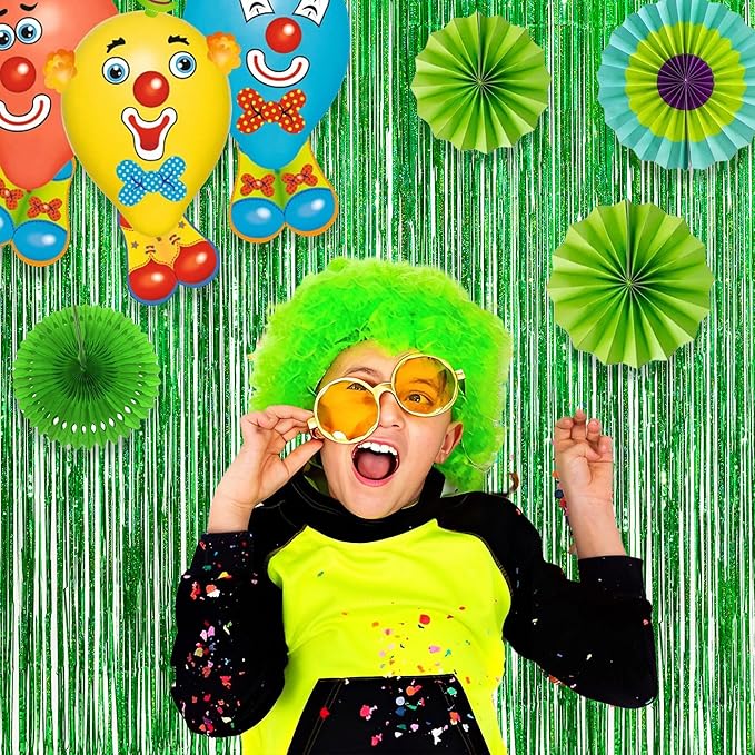 Green Tinsel Curtain Party Backdrop - Image 5