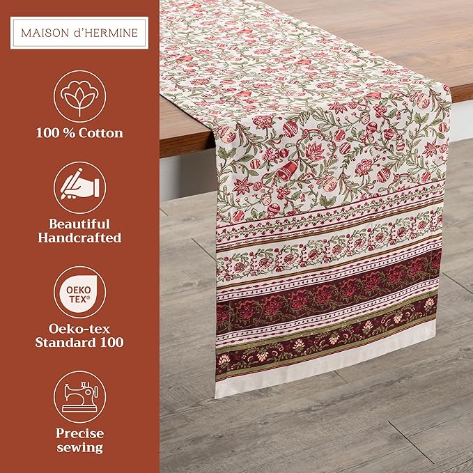 Maison d' Hermine Table Runner 100% Cotton Double Layer Table Runners 108 - Image 2