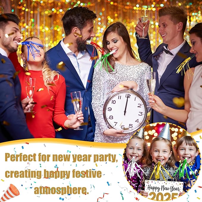 12 Pcs Glitter Noise Makers Metallic Fringed Party Blower - Image 6