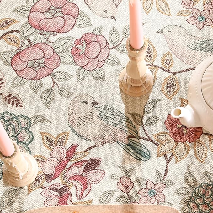 patdrea Designer Pink Linen Table Cloth - Image 3