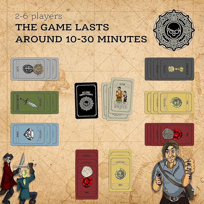 Get That Pirate's Booty Card Game, Fun 2-6 Player Family-Friendly Card Game - Image 9