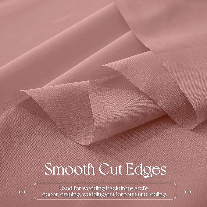 VACVELT Wedding Arch Draping Fabric Dusty Rose Chiffon, 2 Panels Sheer Drapes - Image 6