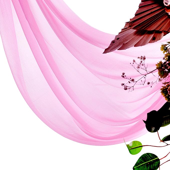 VDS Pack of 1 Panel Wedding Arch Draping Fabric Sheer Chiffon Fabric Drapery - Image 4