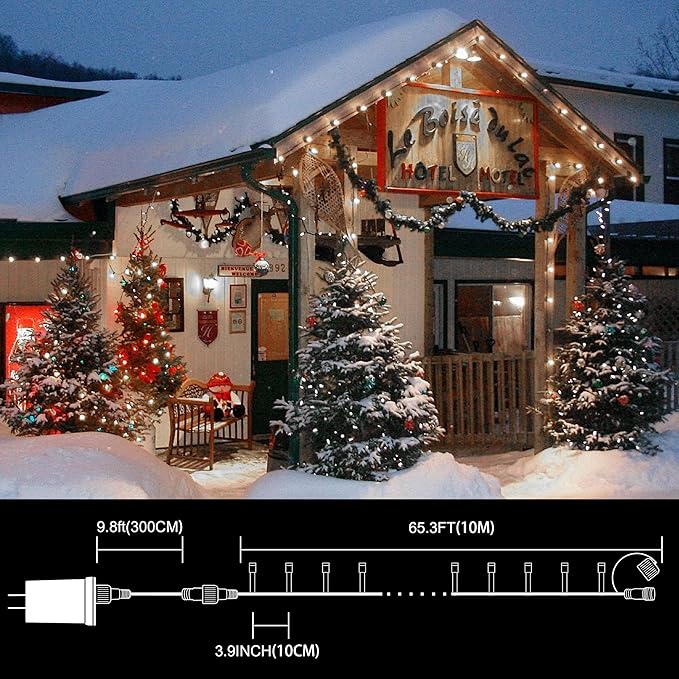 LAMPHOME 33ft Christmas Decorative Mini Lights, 100 LED Transparent Wire Fairy - Image 4