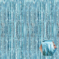 6 Pack Light Blue Foil Fringe Curtain Backdrop, 3.28Ft x 8.2Ft Metallic Tinsel by Ferwzsr