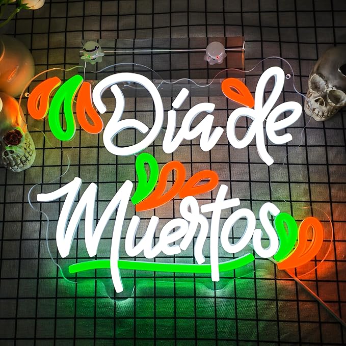 Mexican Dia De Los Muertos Neon Sign Day of the Dead Neon Sign Dimmable LED - Image 2
