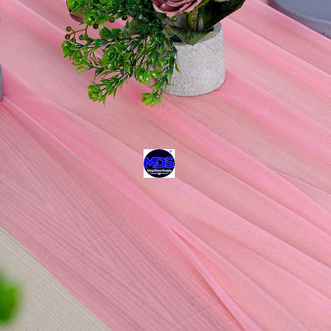 MDS 2 Pack 14ft Chiffon Table Runner 29 x 170 Inches Sheer Wedding Runner - Image 6