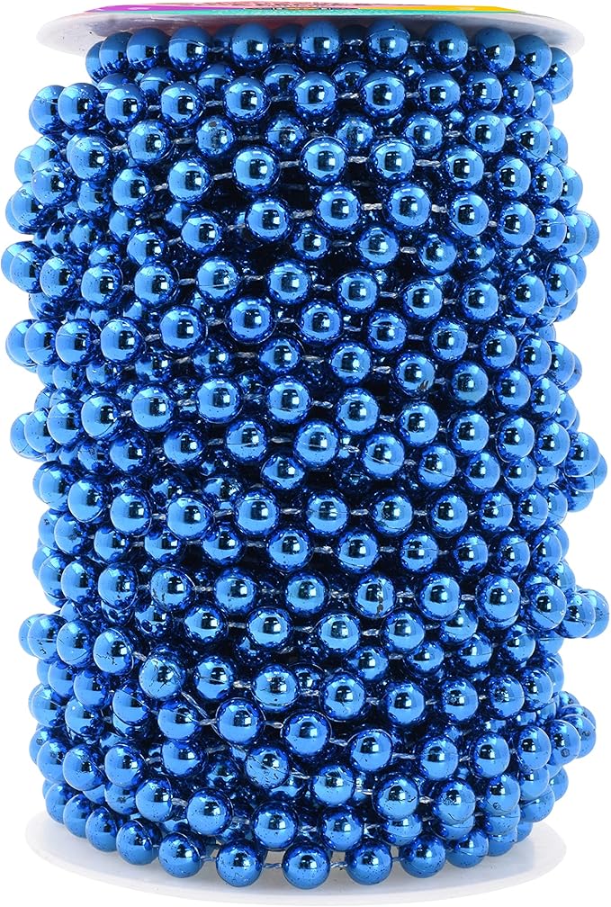 Mandala Crafts 10mm Faux Blue Pearl Beads Roll by MandalaCrafts