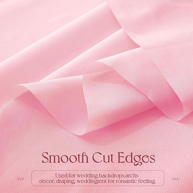 VACVELT Wedding Arch Draping Fabric Blush Pink Chiffon, 1 Panel Sheer Drapes 30 - Image 6