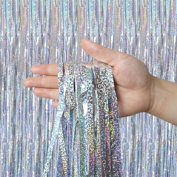 QRabbit 4 Pack Foil Curtain Backdrop, Party Streamers - Image 3