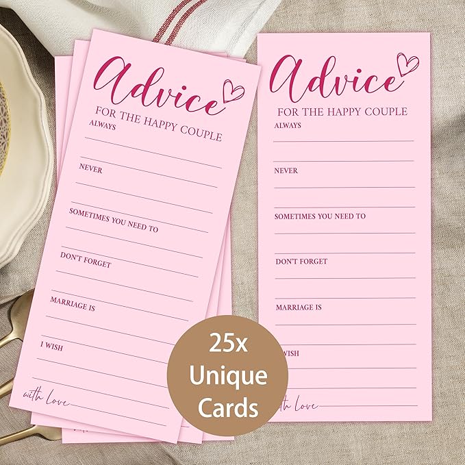 4x9 Inch Wedding Advice Cards, Advice and Wishes - Image 3