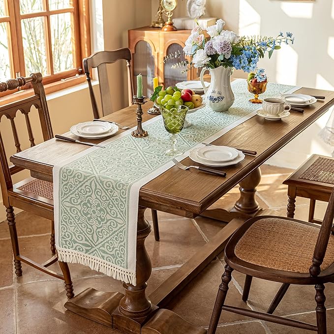 Table Runners 83 Inches, Waterproof Boho Table Runner - Image 2