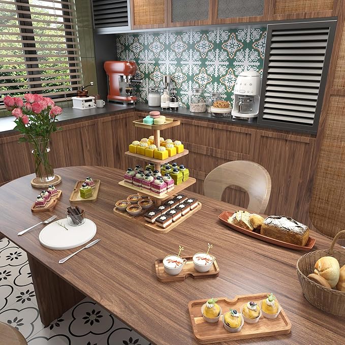 Acacia Wood 4 Tier Cupcake Stand - Image 2