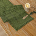Boho Sage Green Table Runner for Home Decor 12x72 Inches Farmhouse Macrame by KEKETOARRANGE