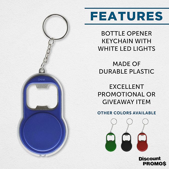 Bottle Opener & LED Keychains Set of 10, Bulk Pack - Image 2