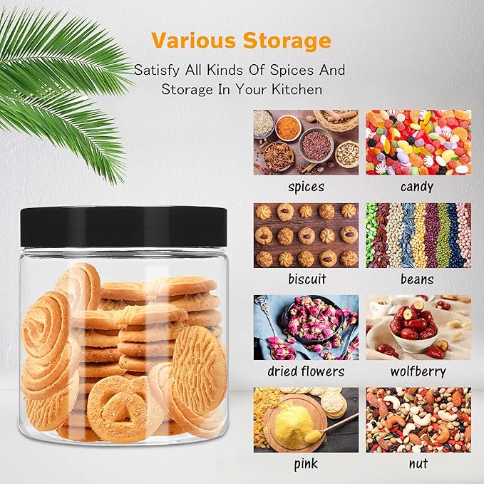 Plastic Jars with Lids 8 oz & 14 oz 24Pcs Clear Plastic Slime Storage Jars - Image 6